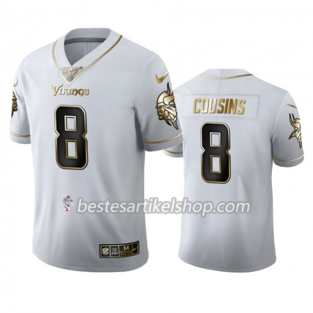 Herren Minnesota Vikings Trikot Kirk Cousins 8 Nike Weiß Golden Edition 100th